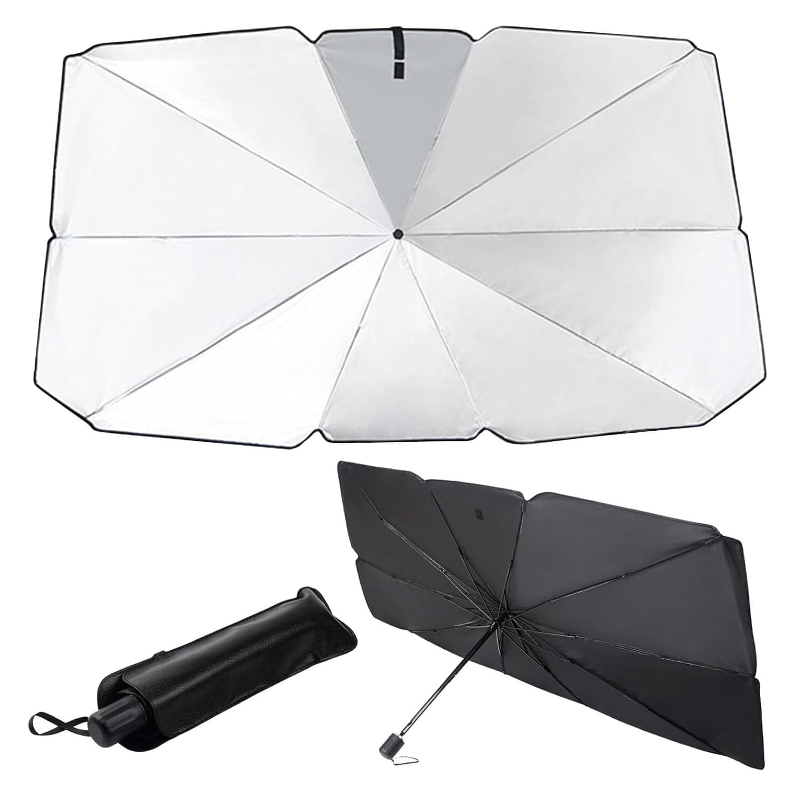 Motario Car Windshield Sun Shade Umbrella For Ford Fiesta ST Recaro MK7/7.5 (2008-2027), Foldable Windscreen Sunshade UV Protection Heat Insulation Cover,D