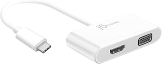 j5create USB-C - HDMI & VGA アダプターコンバーター - 4K UHD 60Hz対応 ミラーおよび拡張モード - iPad Pro MacBook Thunderbolt 3ポート Surface Laptop and その他のType-Cデバイスに対応(JCA174)