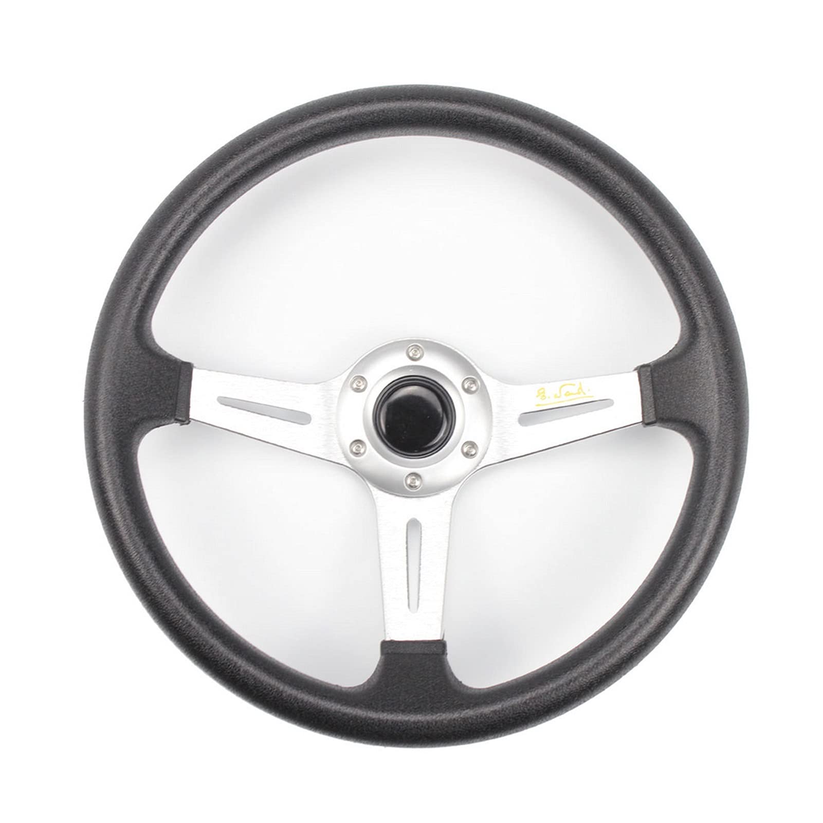 GUOXING GXING Store Sports Steering Wheel Fit for Golf 4 Modified Racing Steering Wheel 14 Inch 350mm Aluminum Moving Rudder Universal Fit JDM (Color : Silver)