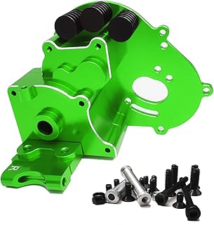 Aluminum Gearbox/Transmission Case with Motor Plate Upgrade Parts Fit for 1/10 Traxxas 2WD Slash/VXL Rustler/VXL Stampede/VXL Bandit/VXL Bigfoot RC Car, Replace of 3691/A(Green)