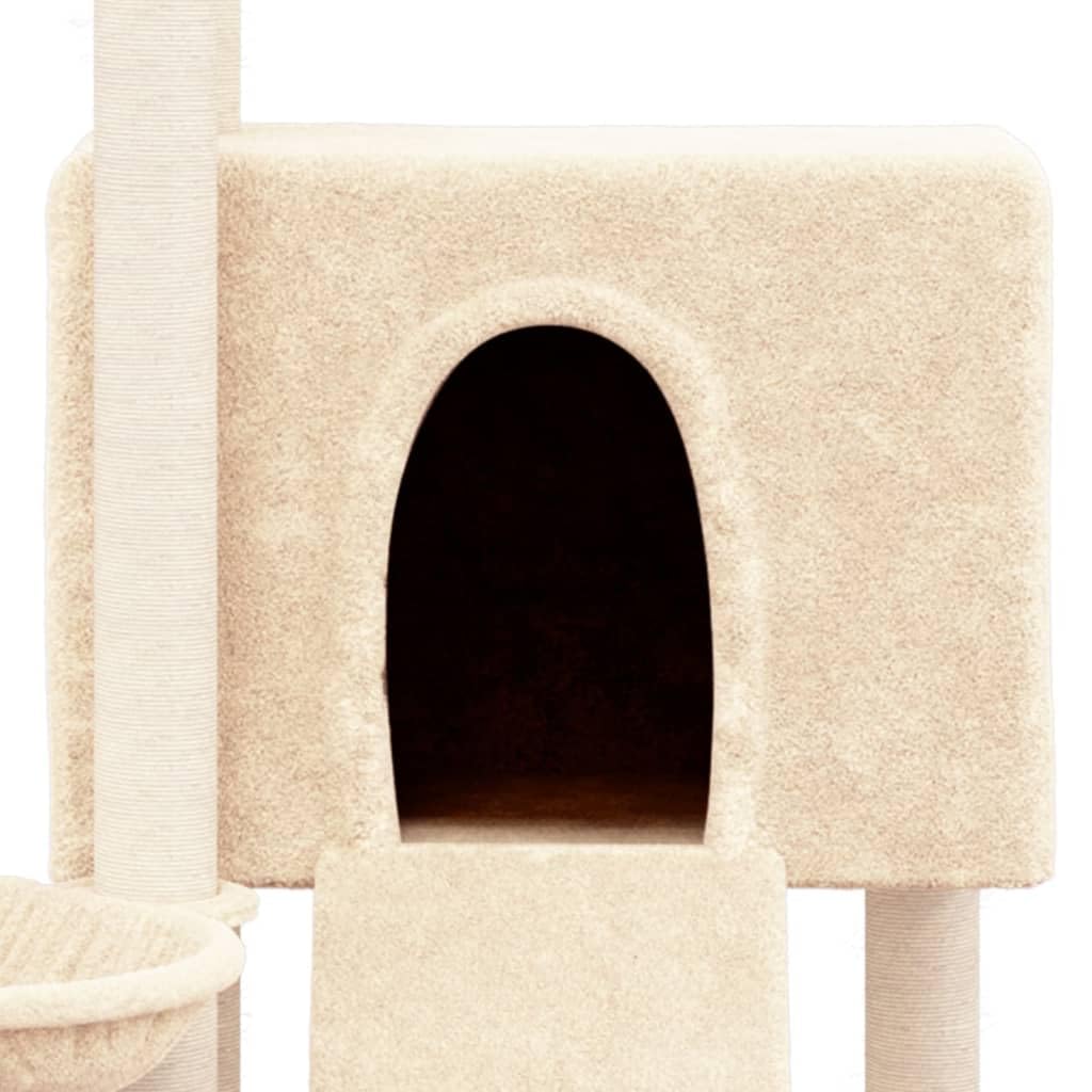 Rascador para Gatos con Postes de sisal, ShGaxin Rascador Gato, Arbol Rascador para Gatos, Gatos Accesorios, Torre Gatos, Arranhador para Gatos, Casa para Gatos, Crema 96 cm