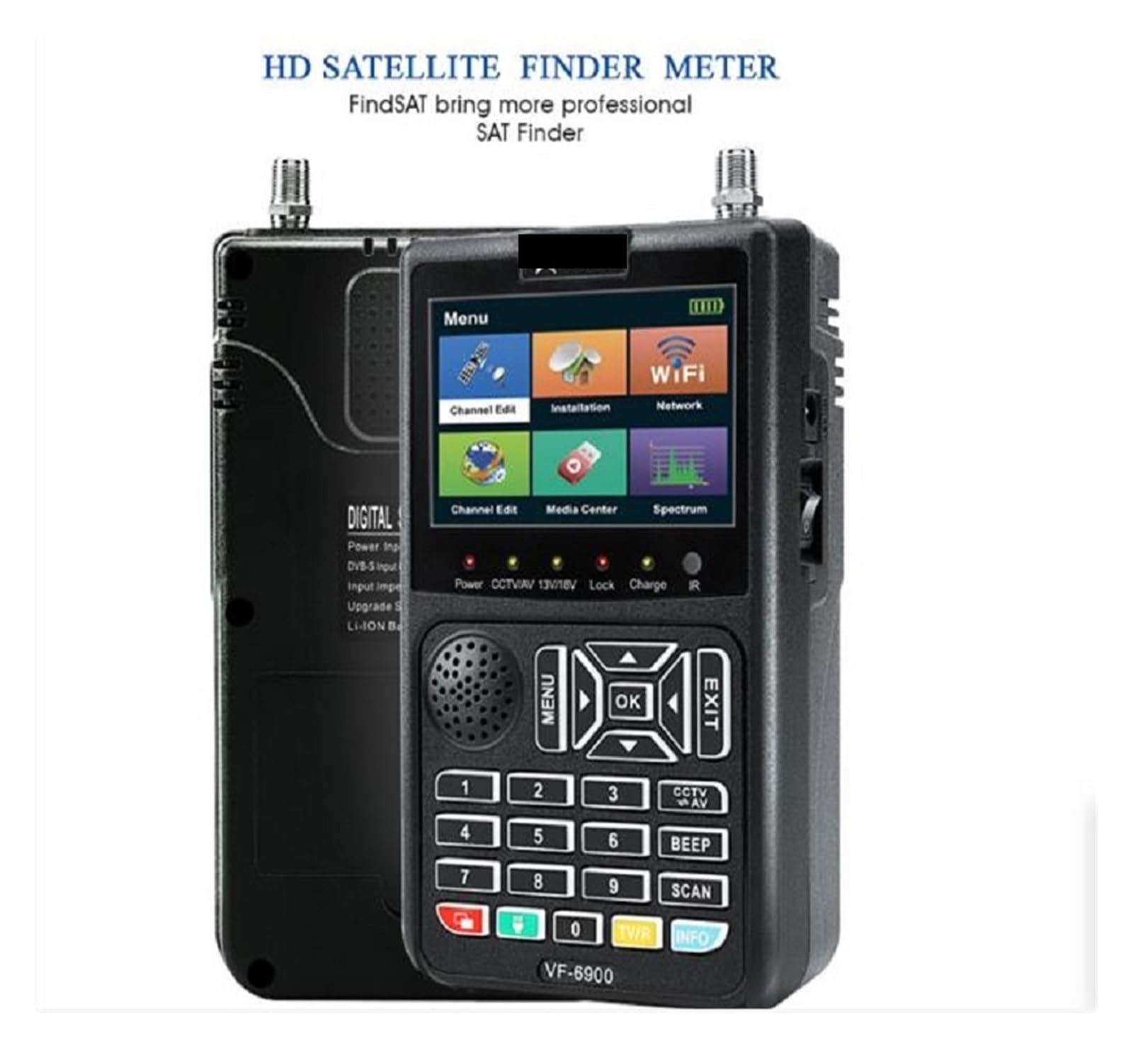 Appareil Reglage Antenne TNT, Détecteur de satellite numérique HD VF-6900 DVB-S/DVB-S2, écran LCD TFT 3,5 pouces, for récepteur TV, compatible avec ST-5150 et KPT-716TS