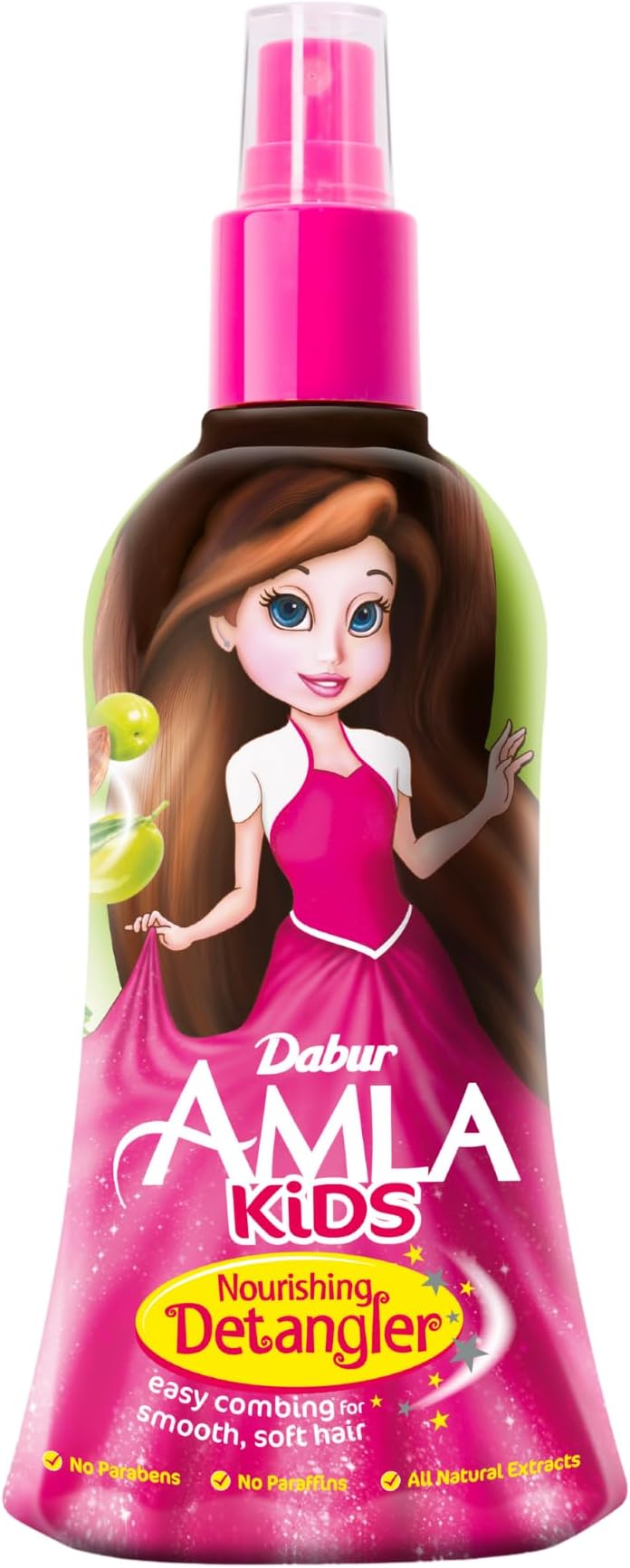 Dabur Amla Nourishing Kids Detangler 200ml | Enriched with Amla, Olive, Almond, Natural Oils & Vitamin E | Easy Combing For Smooth & Soft Hair | Paraben-Free, Paraffin Free