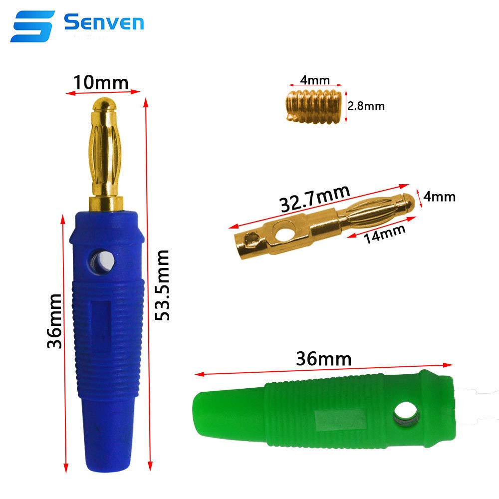 Adattatore per connettori a banana Hifi in rame placcato oro da 4 mm con amplificatore audio Jack per cavo per altoparlante audio con bloccaggio a ve  44