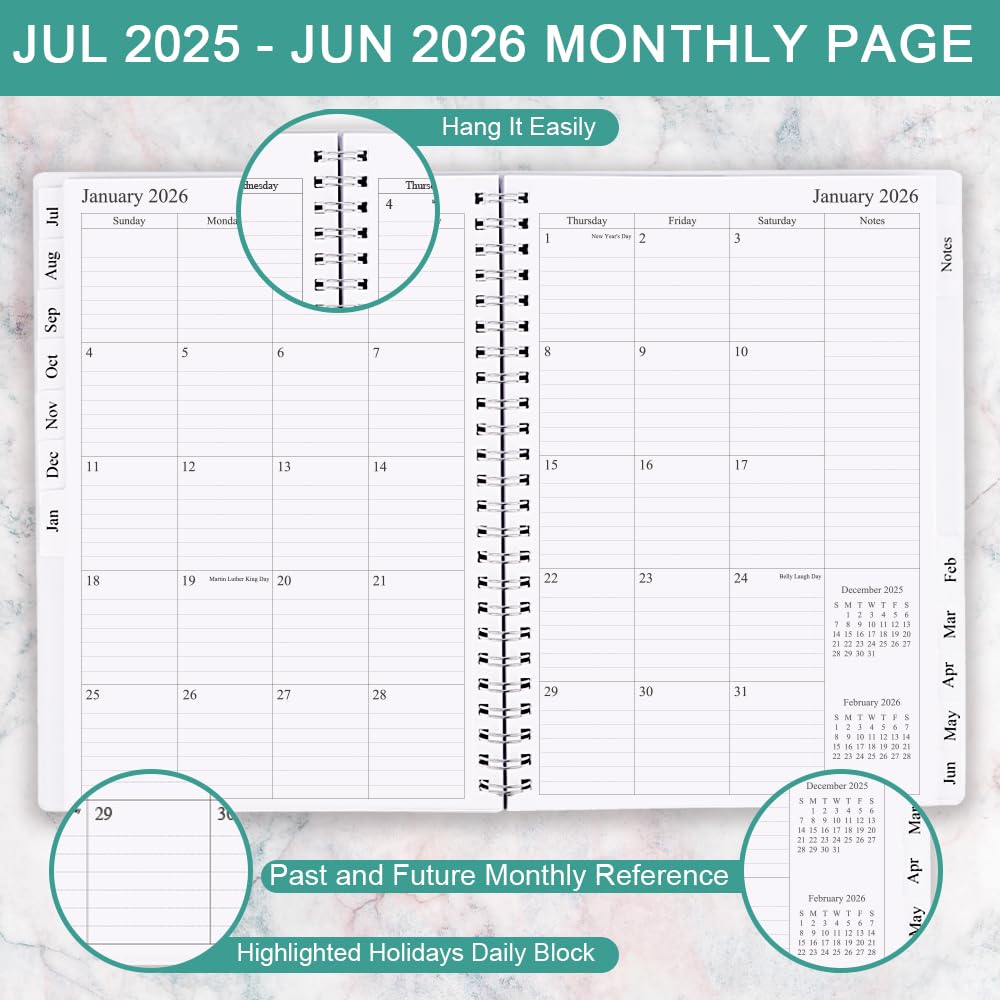 Snapklik.com : 2025-2026 Weekly & Monthly Planner - 7" X 10" Planner