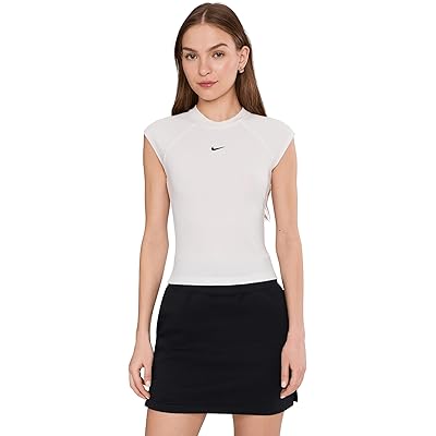 Nike Sportswear Chill Knit Rib Short Sleeve Top sail/black