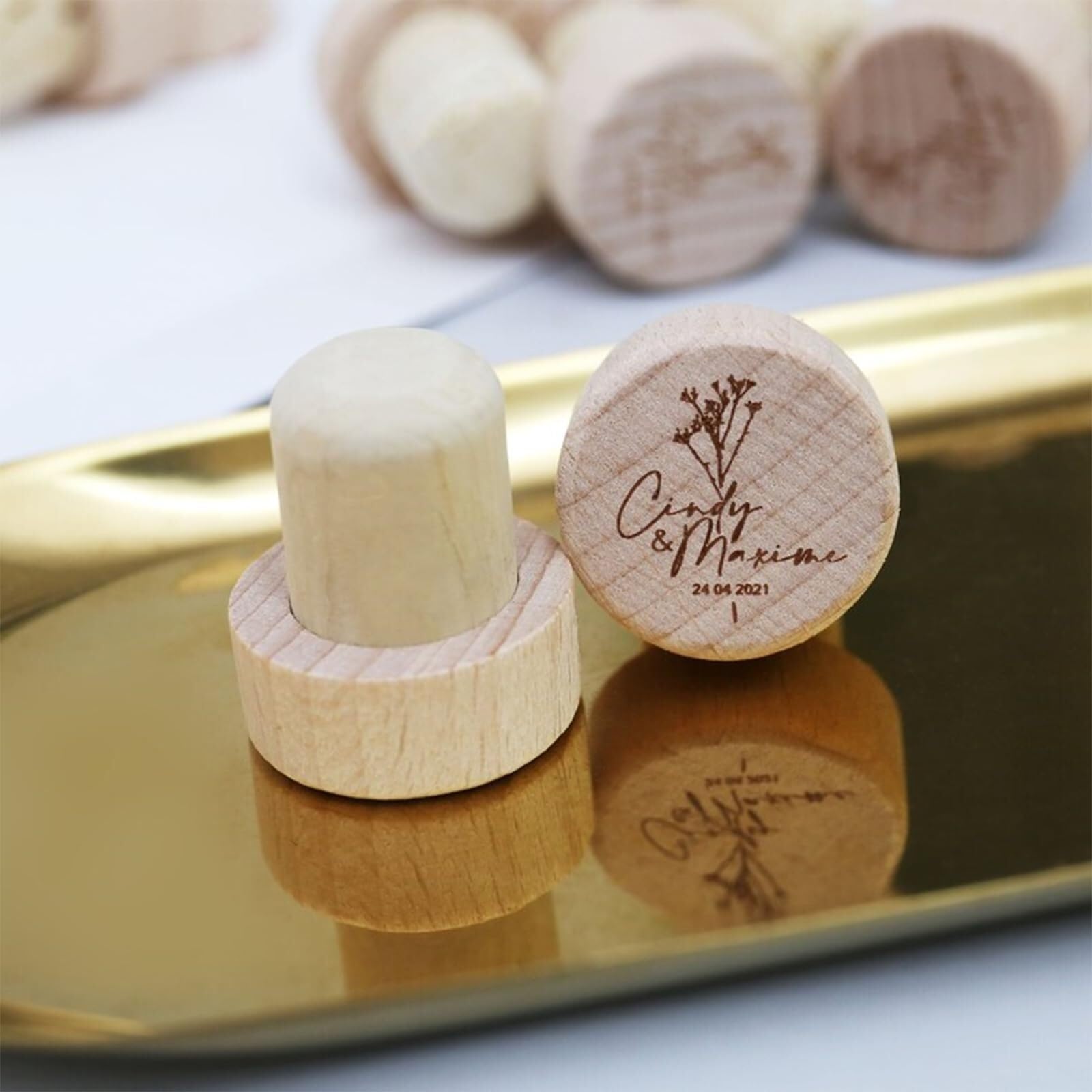 10/50/100 Stück Individuelle Weinkorken, Personalisierte Weinstopfen, Hochzeit, Babyparty, Party, Geschenk For Gäste, Champagner-Stecker, Weinkorken In Großen Mengen, Gravierter Flaschenkorken(100pcs)