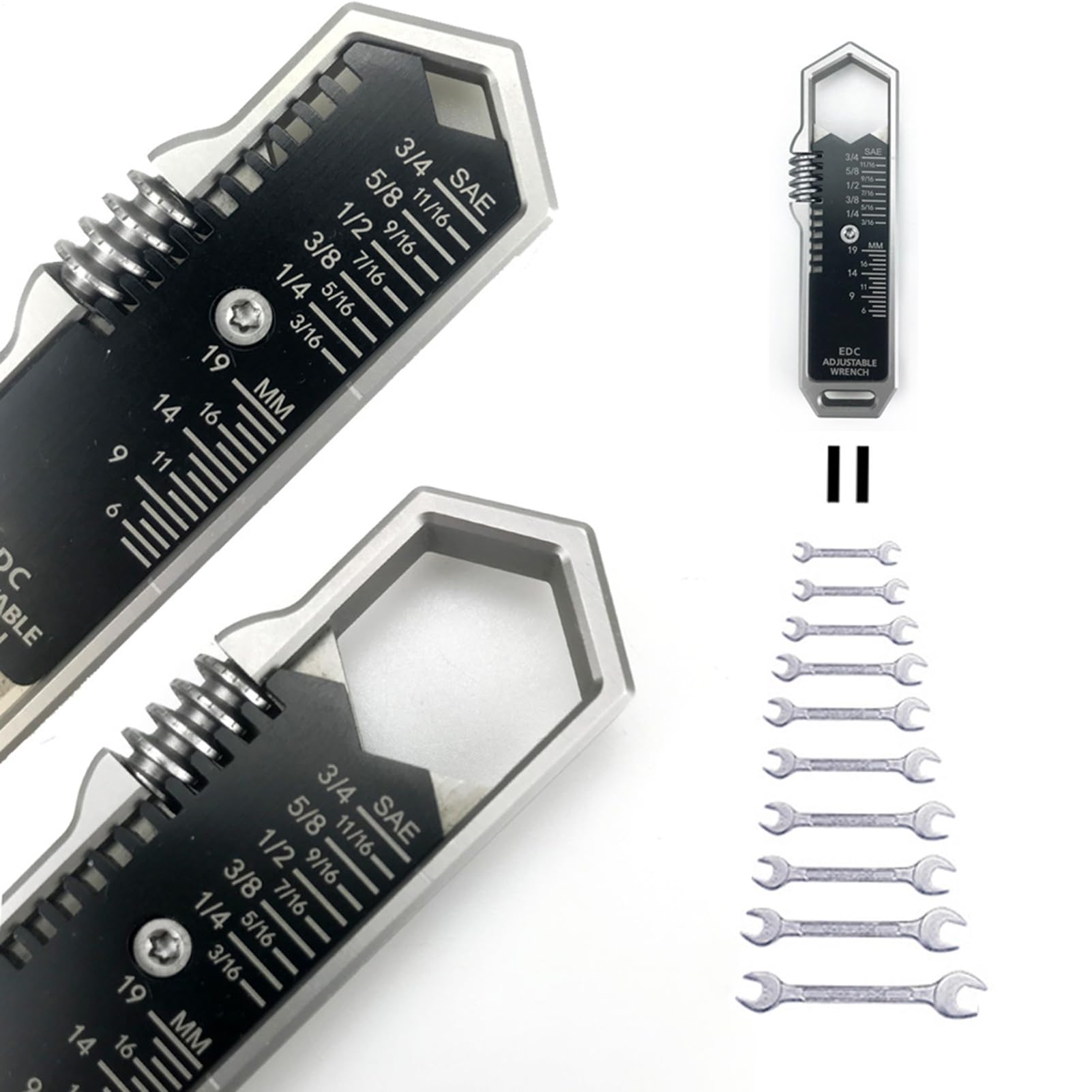 Genérico Clé réglable multi-outils en acier inoxydable, mini multiple