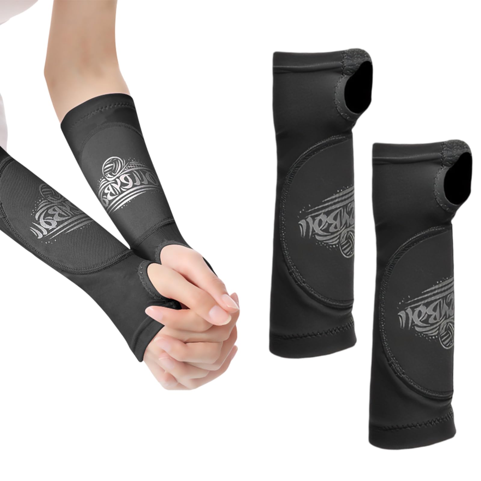 1 Par Manguitos Voleibol Niña Manguitos Voleibol Mujer Mangas Voleibol Accesorios Entrenamiento Voleibol con Soporte Muñeca Ajustado con Protector Antebrazo