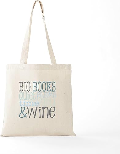 Miniatura 5 de CafePress Big Books, Pajamas,Quiet, Wine Blue Tote Bag Natural Canvas Tote Bag, Cloth Shopping Bag