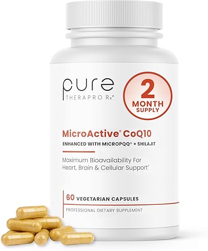 MicroActive CoQ10 mejorado con MicroPQQ + Shilajit "liberación sostenida" 60 cápsulas vegetales | Conveniente dosis clínica una vez al día |