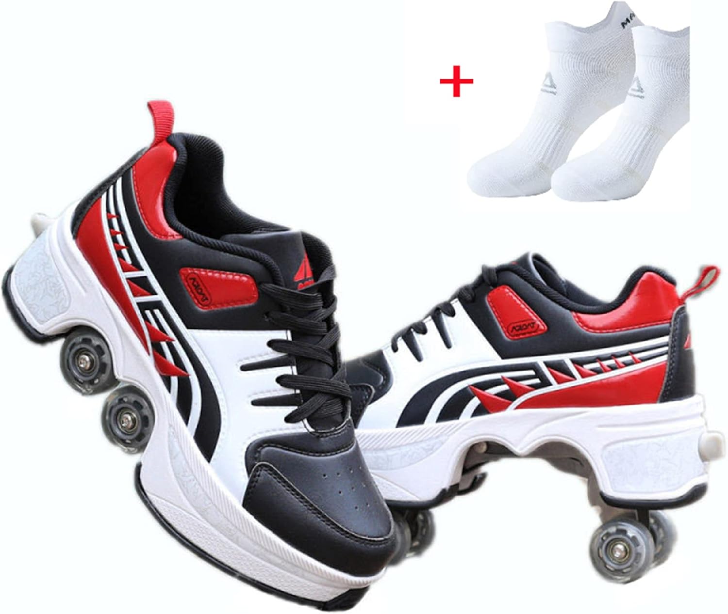 Product Deal NOLLY Rollerskates Roller Shoes Skate Shoes for Women Men, Boys Kids Wheel Shoes Roller Sneakers Shoes, for Unisex Beginners Gift,Red-42