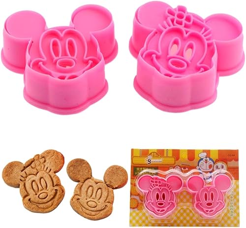 KAISHANE Cortadores de galletas de ratón de dibujos animados, 2 uds