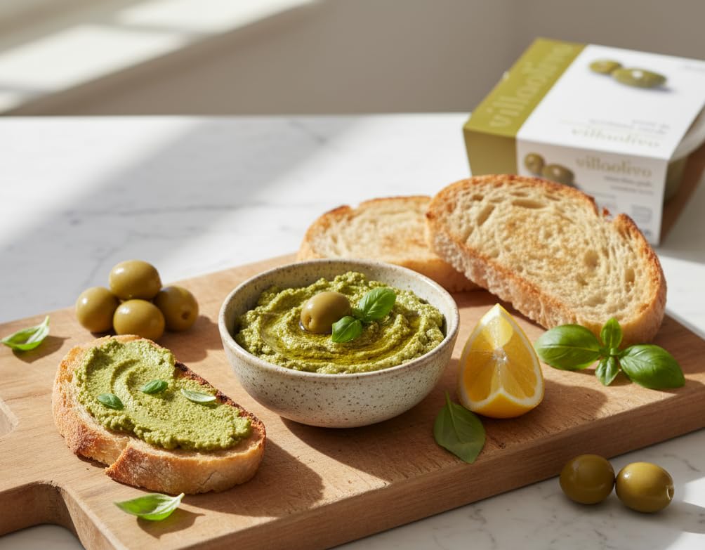 Pack 3x125g Paté de Aceituna Verde 100% Natural Sin Conservantes ni Aditivos Gourmet Español