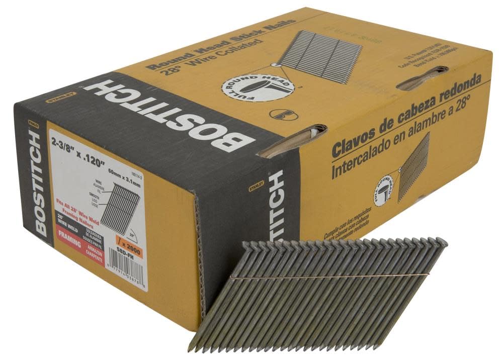Bostitch, S8D-FH, Framing Nail, 2-3/8 In, PK2000