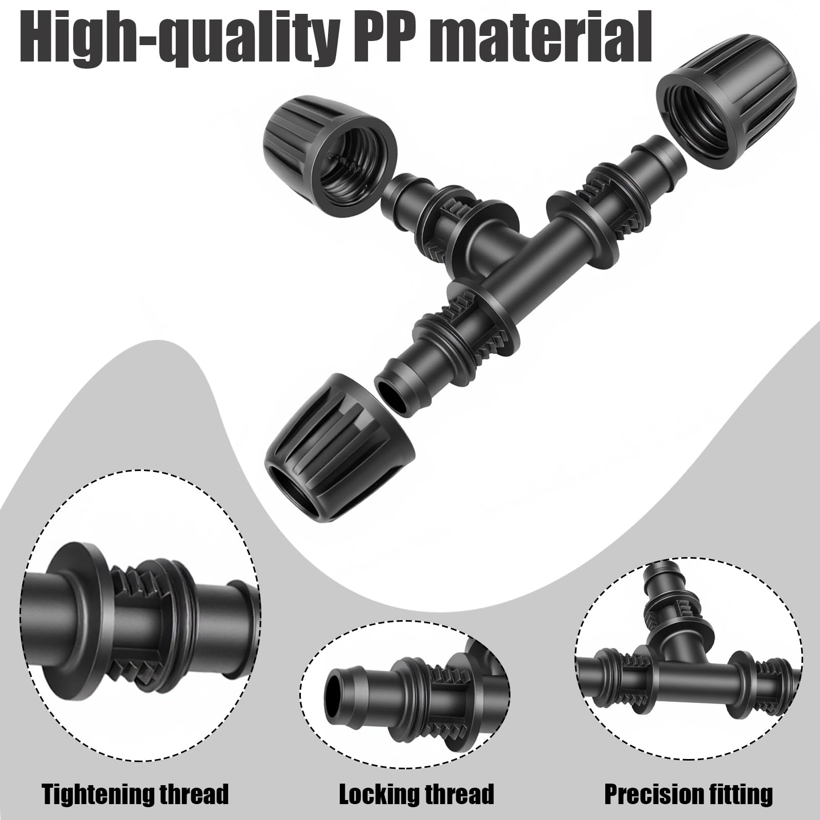 Mbsomnus Zestaw 22 sztuk armatury nawadniającej z zaworem odcinającym, zawory 1/2" do 1/4", trójnik, 6-drożne łuki 1/2", zaślepka do ogrodu, trawnika, zaopatrzenia w wodę, nawadniania ogrodu