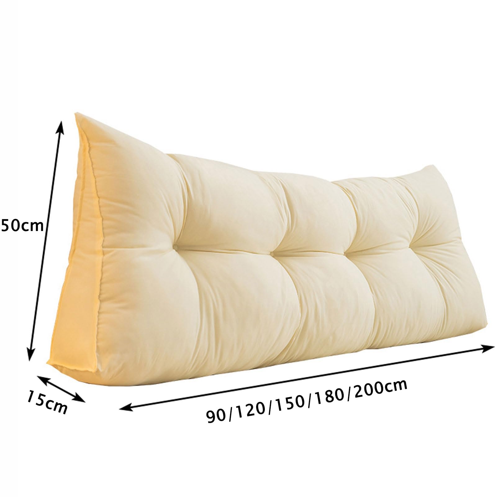 HUHJYUGE Almohada Lumbar Triangular para Cabecero de Cama, Sofá Tatami, Dormitorio, Reposacabezas de Cama, Cojín de Respaldo de Lectura, Almohada de Lectura de Descanso, Cojín Lumbar (F 90cm)