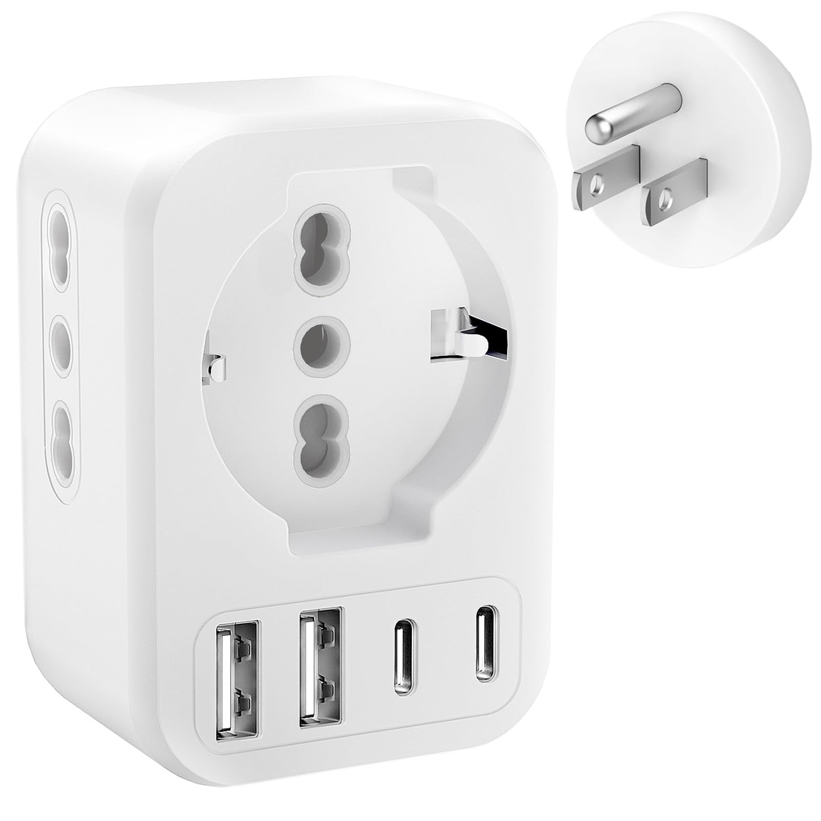 Adattatore USA Italia 7-in-1 - Con Prese IT E Schuko, Per Viaggi In America - Foto 6