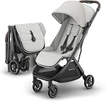 UPPAbaby Minu V3 Poussette de voyage + Conception compacte -Pliage à une main + Déplier à partir de la naissance + Compatible avec le Dillan (Cadre bleu/carbon/cuir de sable)