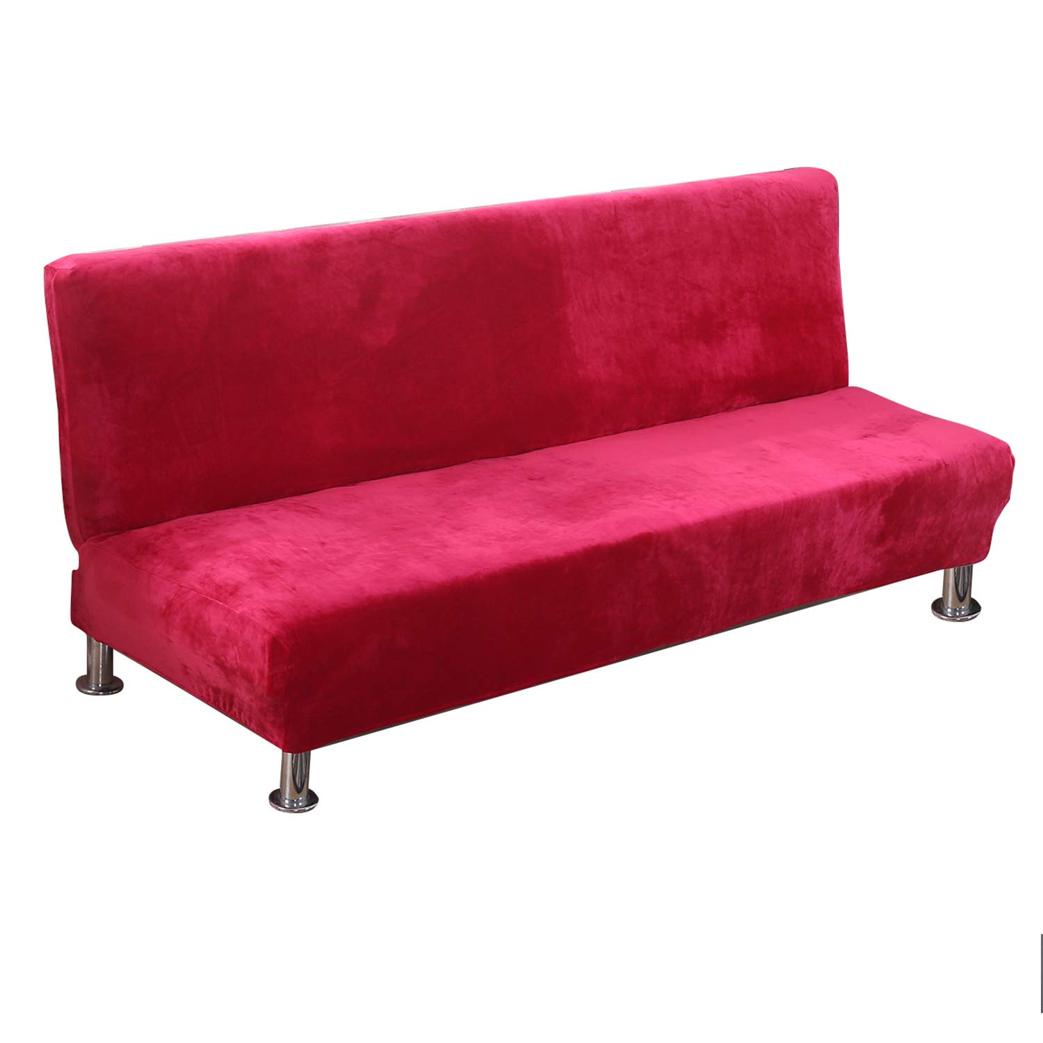 PETCUTE Copridivano Senza Braccioli Elastico copridivano per Divano Letto Senza braccioli Elasticizzato Vino Rosso