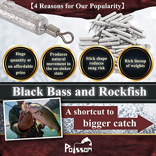Poisson Free Rig Sinker Lead Worm Fishing Sinker Weight (0.7 Oz 20 Pcs) #TOP2