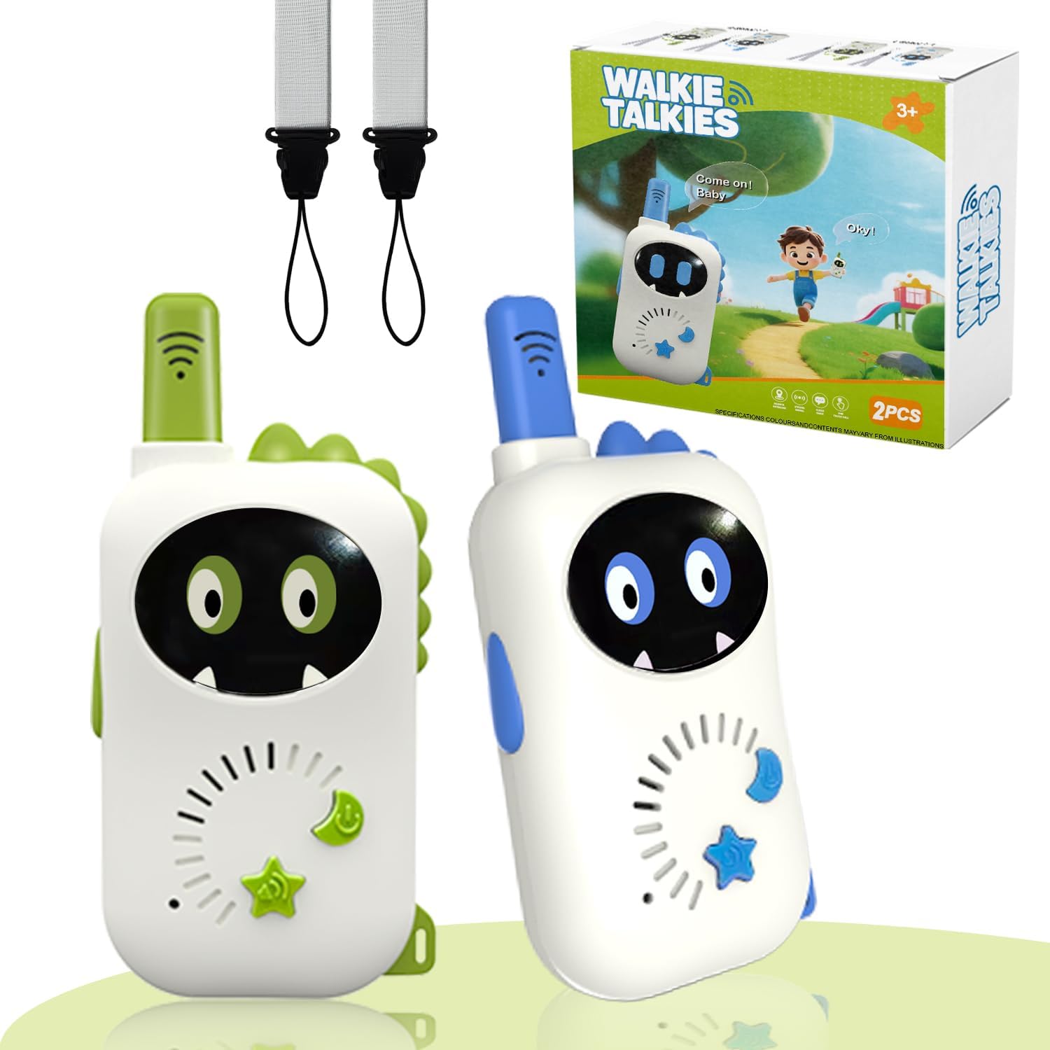 Dinosaur Children's walkie Talkie, a Cartoon mini Designed Exclusive walkie Talkie, Suitable for Boys and Girls for Outdoor Exploration, Camping, Hiking Toys, Christmas, Birthday Gifts