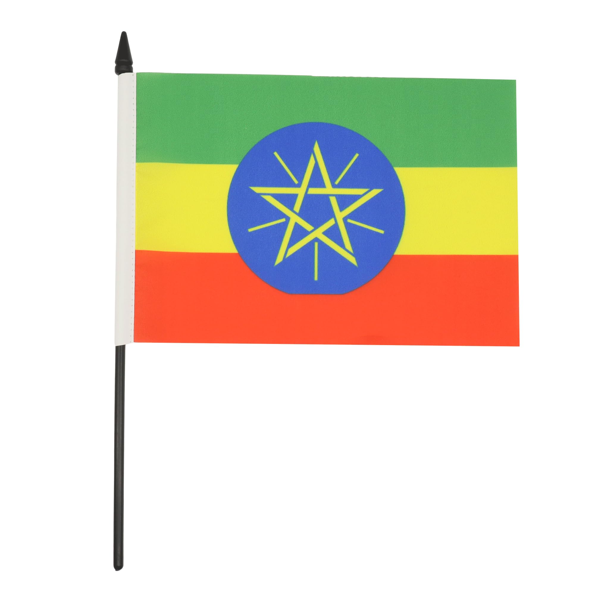 AZ FLAG Ethiopia Table Flag 5'' x 8'', Ethiopian Office Decoration 100% Polyester 21 x 14 cm - Image 2