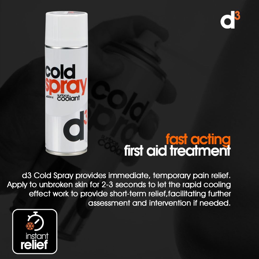 d3 [Ghiaccio Spray 400 Ml] Spray Refrigerante Per Contusioni, Distorsioni, Colpi E Dolori Muscolari | Sollievo Rapido | Uso Esterno | Pronto Soccorso Sport | Bomboletta Pressurizzata (6 bombolette)