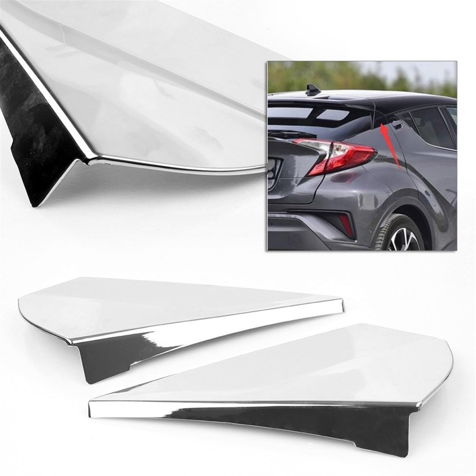 Premio Per Toyota per CHR per 2017 2018 per Chrome Car Rear per Coda Finestrini laterali Spoiler Copertura Trim Protezione Decorazione