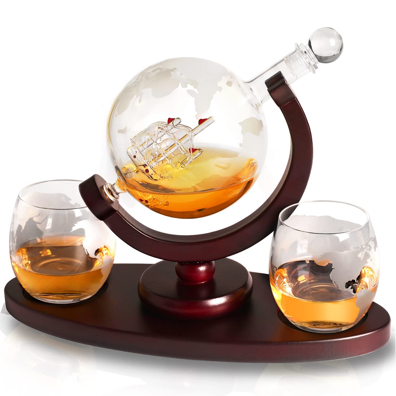 Buy Whiskey Decanter Set Gifts for Men Dad her’s Day, Globe Liquor