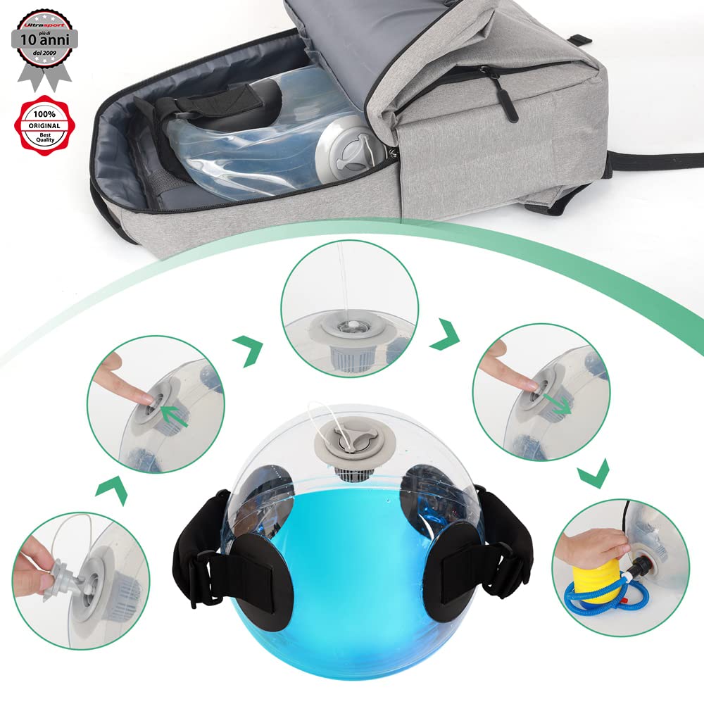 Ultrasport Aqua Fitness Bulgarian Bag, Sacca d'Acqua Riempibile con Acqua per Cardio Interval Addestramento Crossfit Sollevamento Pesi Borsa Pesi ad Alta Intensità