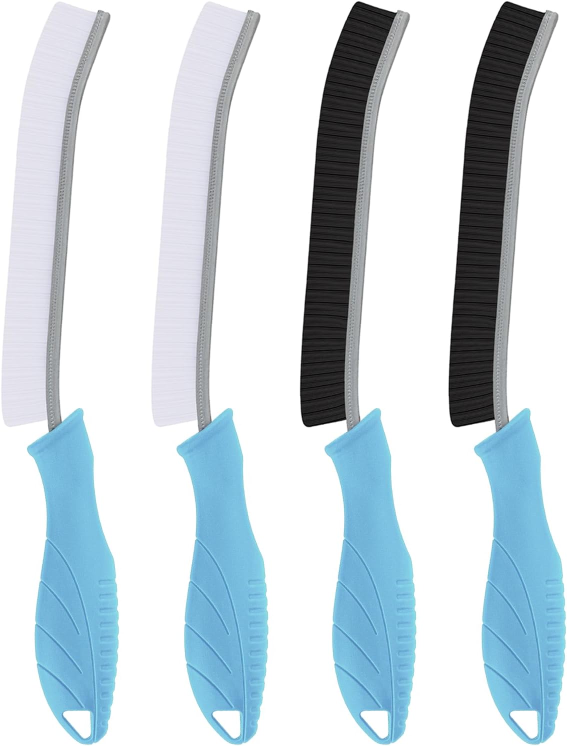TQRR Toilet Brush, 4Pcs Bathroom Cleaning Brush, Toilet Scrubber, Deep Toilet Bowl Brush with Hanging Hole, Multifunctional Gap Cleaning Brush, Bristles for Kitchen Sinks, Tub,Shower (4, Light Blue)