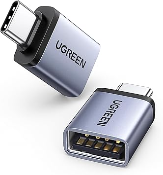 UGREEN USB C naar USB A OTG Adapter 2pcs Mobiele Telefoon OTG Adapter Compatibel met MacBook Pro/Air iPad Pro/Mini Galaxy Huawei enz. (Grijs）