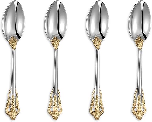 KEAWELL Magníficas cucharas de espresso de 6.3 pulgadas, acero inoxidable 1810, cucharitas de lujo, agitar, mezclar, azúcar, pasteles, cucharas de