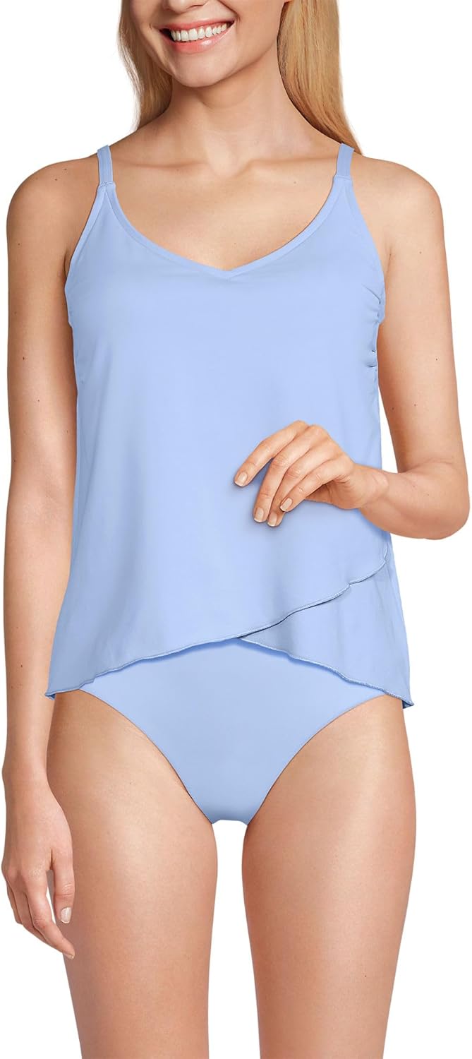 Lands' End Women's Tulip Hem Tankini Top