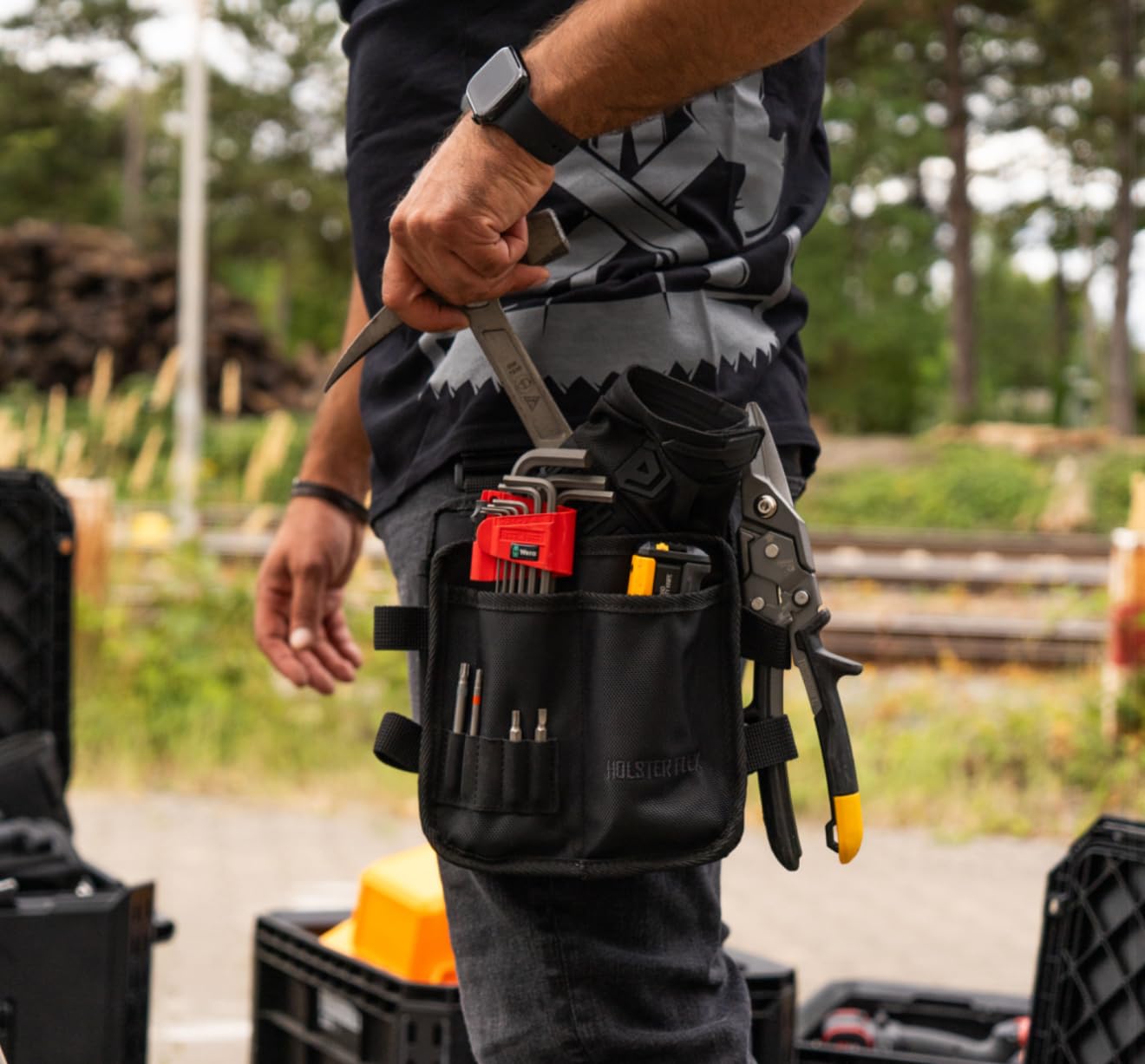 Holster Flex Werkzeugtasche – Wendbare Gürteltasche für Links- & Rechtshänder, robust & wasserabweisend, mit Fächern & Schlaufen, modular kompatibel, kompakt für Profi-Handwerker