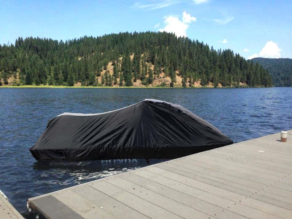 SBU 420D Jet Ski Canvas Cover Compatible for Seadoo GT GTS GTX GTI Black and Gray Travel, Mooring, Jetski PWC Storage