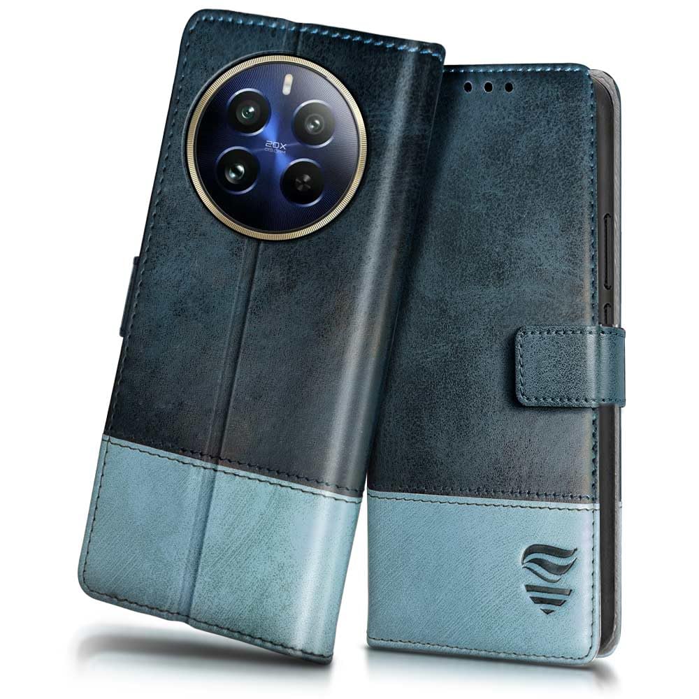 FLIPPED Vegan Leather Flip Case Back Cover for Realme 12 Pro 5G | Realme 12 Pro Plus 5G | P1 Pro 5G (Shock Proof | Hand Stitched Leather Finish | Card Pockets Wallet & Stand | Blue with Aquamarine) (B0CVX9ZGM4) Amazon Price History, Amazon Price Tracker