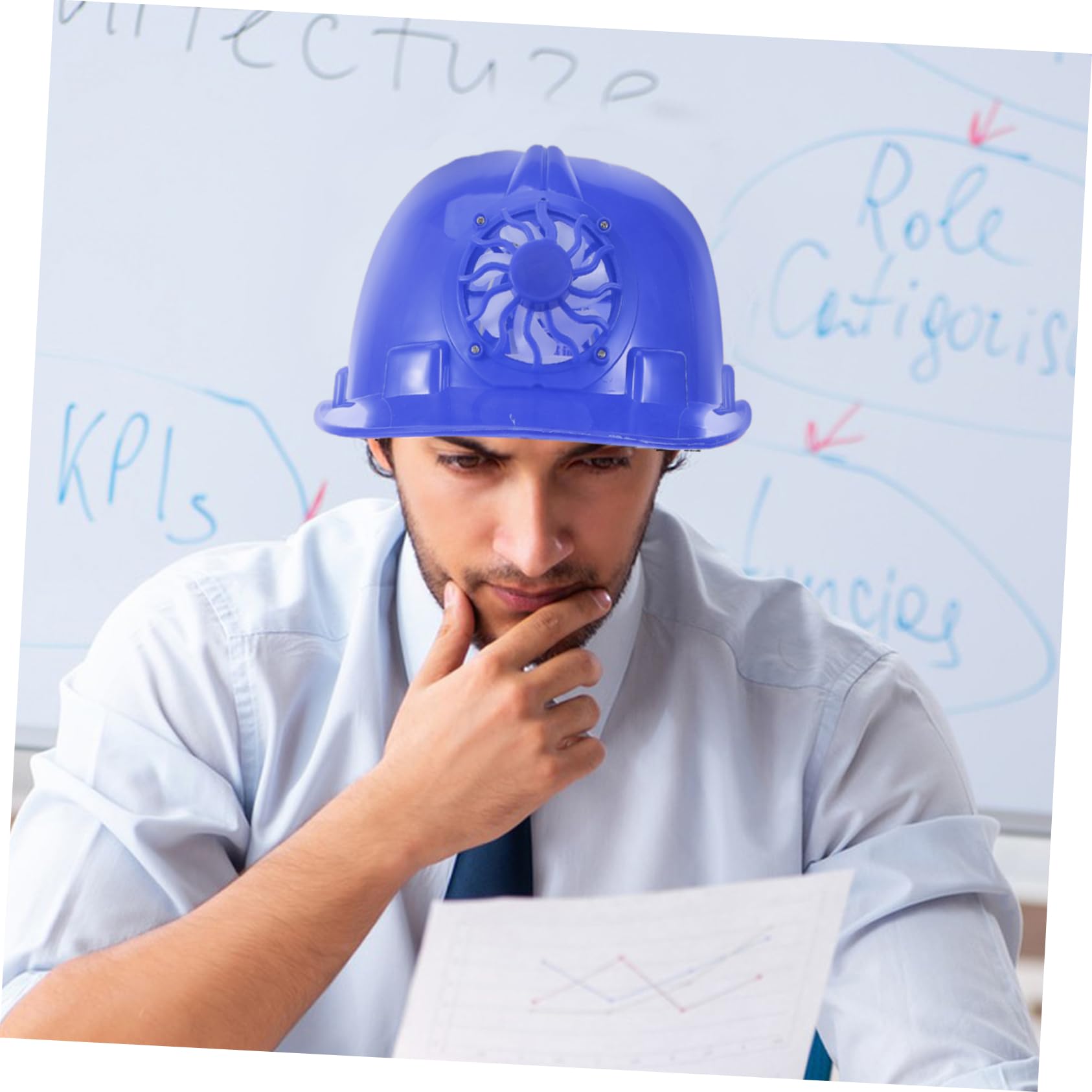 Casco Sicurezza con Ventilatore Solare Hard Hat Traspirante per Edilizia e Lavori Esterni Protezione Dalla e Raffreddamento Senza Batteria