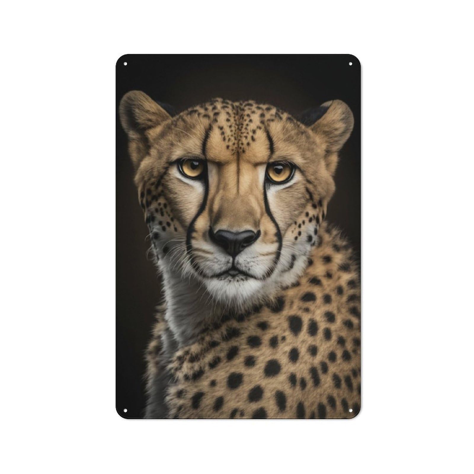 Junmoney Cheetah Ai Generative Retro Printed Metal Sign 30X20cm For Garage Or Workshop, For Garage, Workshop And Man Cave Decoration