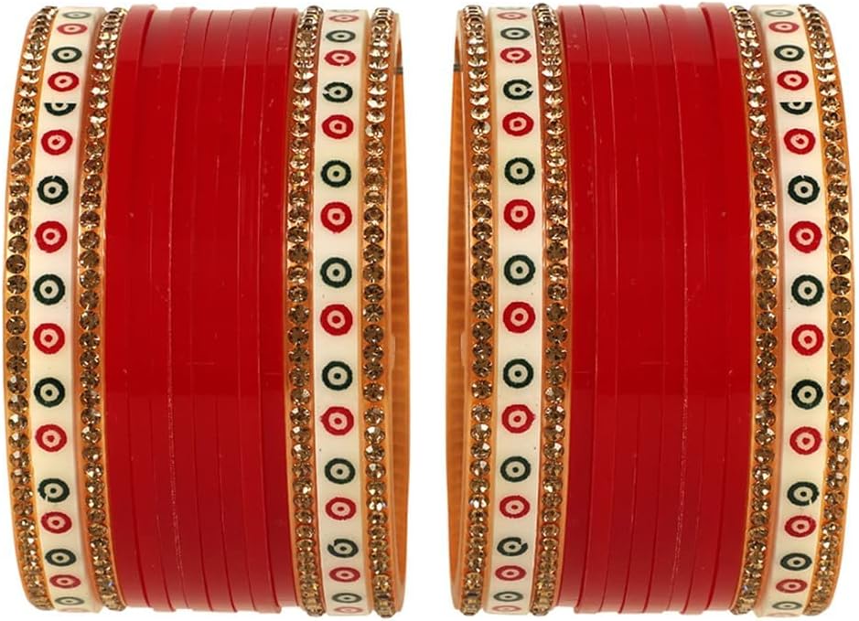 TCOIGLOBAL Exclusive Punjabi Collection Bridal Chura for Wedding Ceremony Fabulous Design Build Quality Beautifully Made Chura Bangle Set for Girls