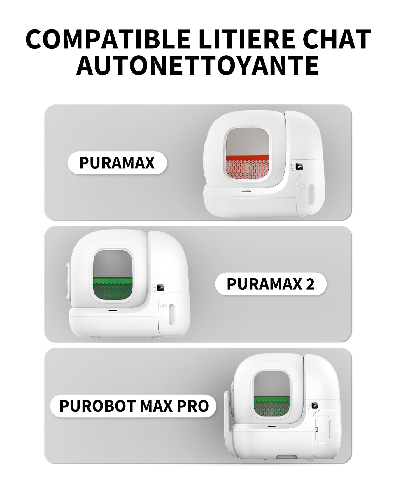 PETKIT Rideau Magnétique Anti-poussière 2.0 pour Le Litiere Chat Autonettoyante omatique PURAMAX 2/PUROBOT Max Pro