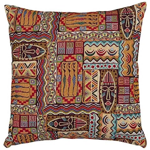 Linen Loft Traditional African Mask Cushion Cover Cover