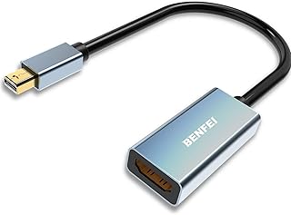 Mini DisplayPort-HDMIアダプター、MacBook Air / Pro、Microsoft Surface Pro / Dock、モニター、プロジェクターなどと互換性のあるBenfei MiniDP-HDMIアダプター-グレー