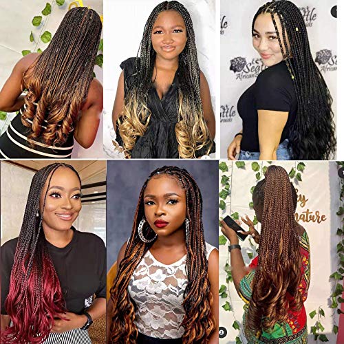 Lmzim 6 Pack French Curly Braiding Hair Pre Stretched Bouncy Braiding Hair 22 Inch French Curl Braiding Hair Loose Wavy Braiding Hair Pre Streched 75/Pack French Curls Synthetic Hair Extensions T30 #TOP6