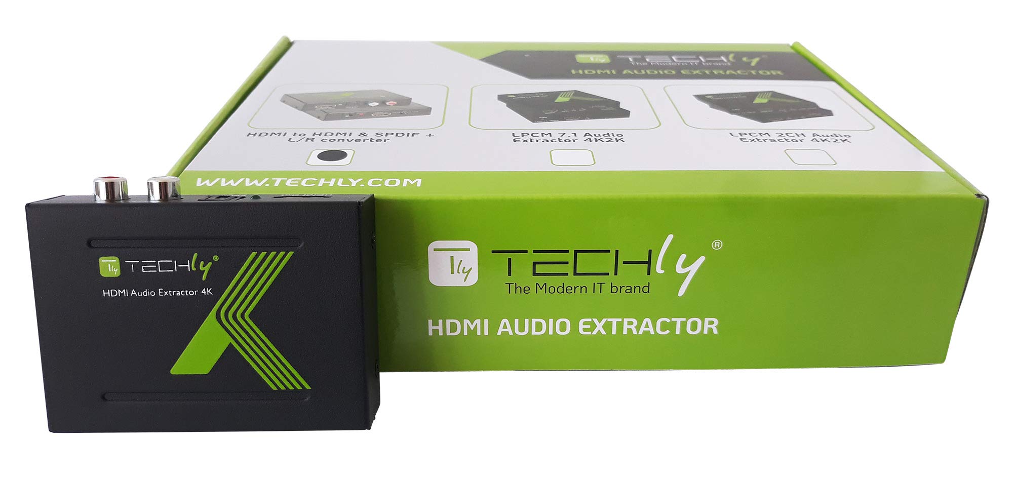 Techly 025732 Estrattore Audio HDMI SPDIF+RCA R/L 4K Nero