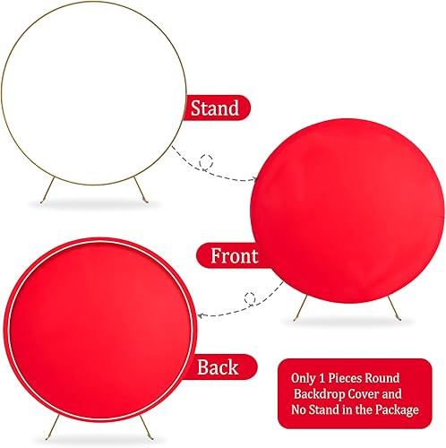 Miniatura 5 de Fondo redondo rojo de 7.2 pies, resistente a las arrugas, fondo redondo para fotografía, para bodas, cumpleaños, baby shower, decoraciones