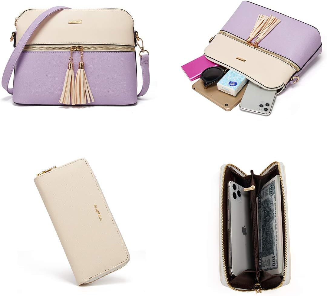 Women Fashion Handbags Wallet Tote Bag Shoulder Bag Top Handle Satchel Purse Set 4pcs - Image 6