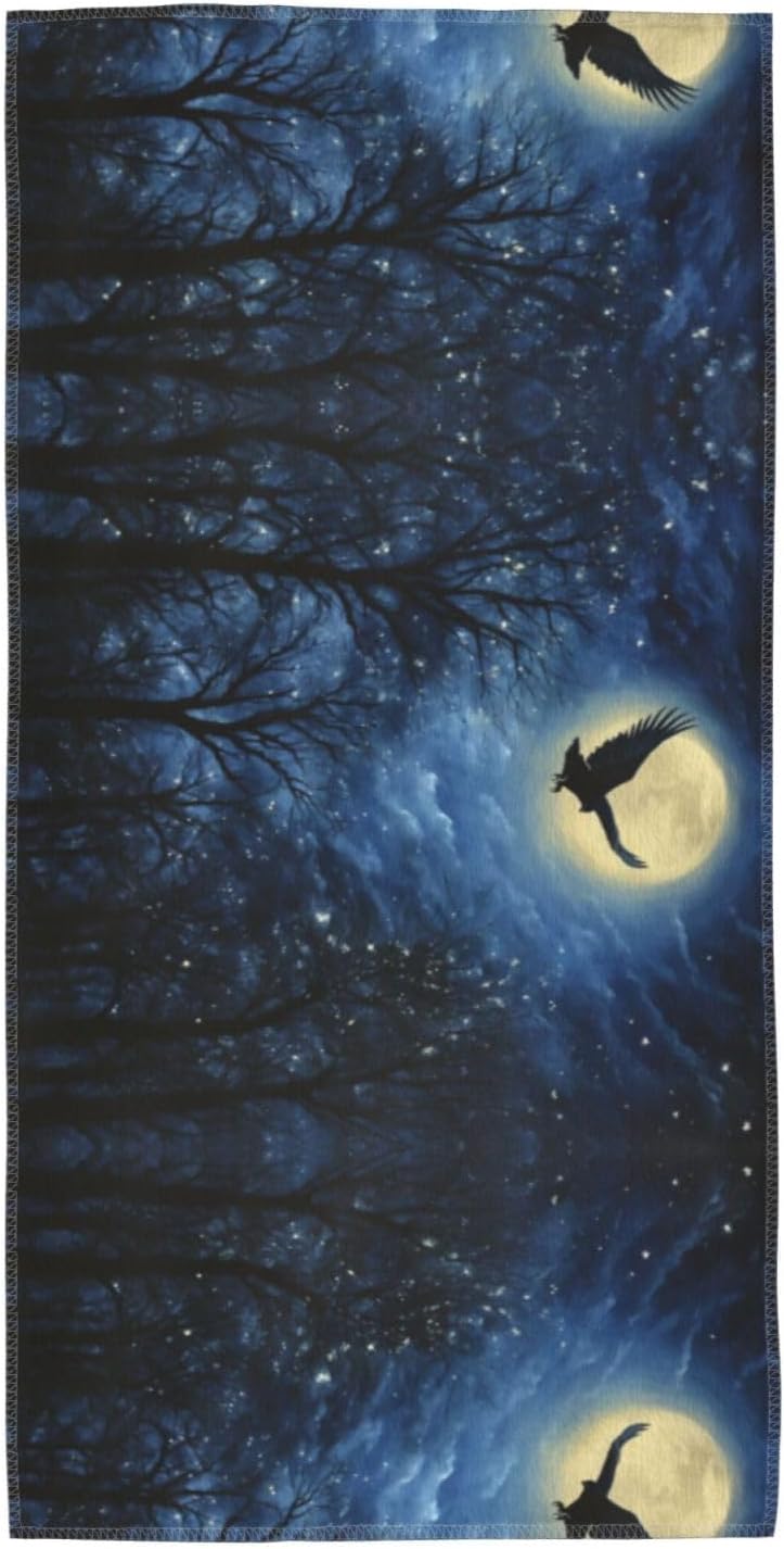 Night Sky Print Hand Towels for Kitchen, Decorative Bathroom Towels Decor Farmhouse Cute for Men Women Gifts