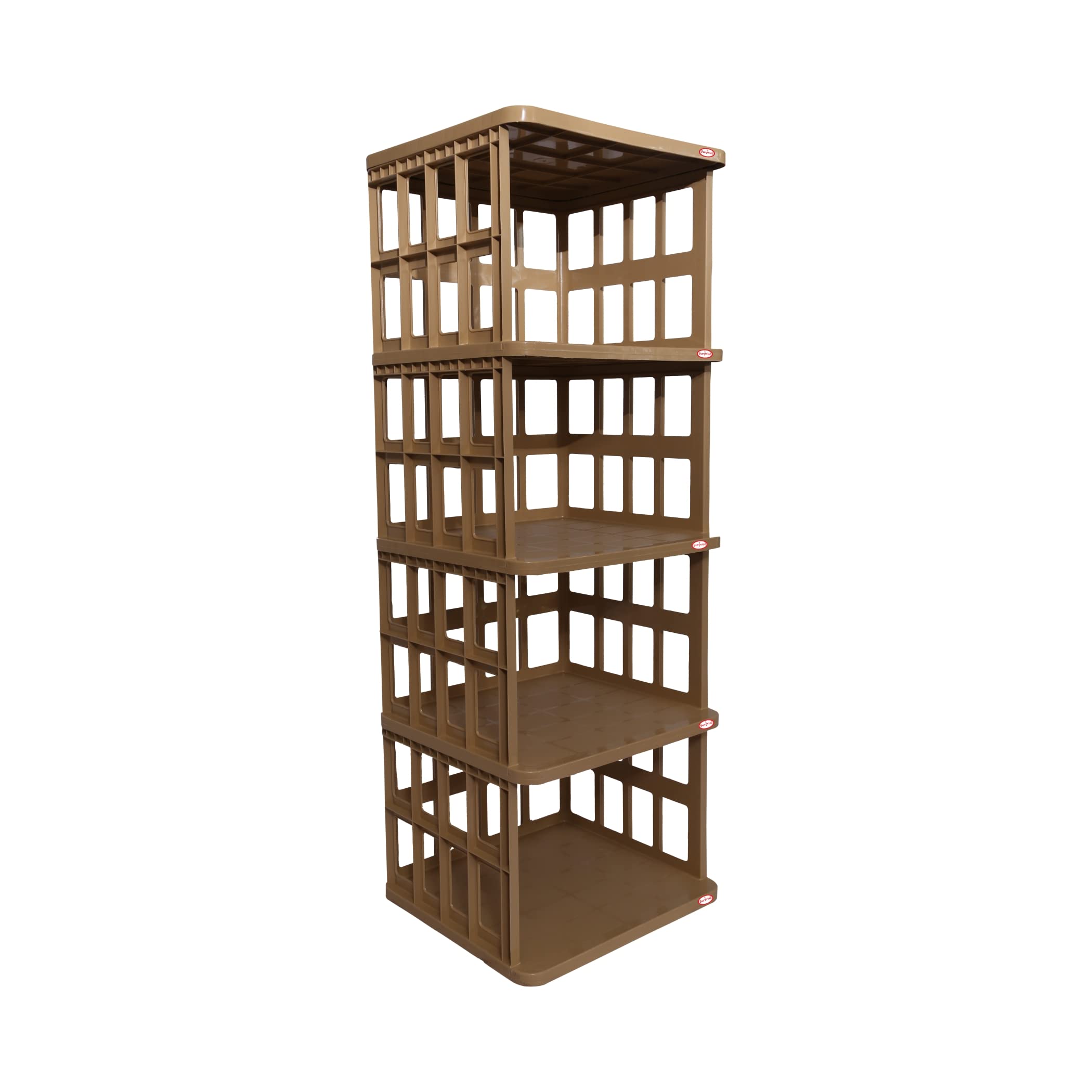 Surprise Plastic Heavy Duty Bookshelf 4 Stage Beige Colour-image-48